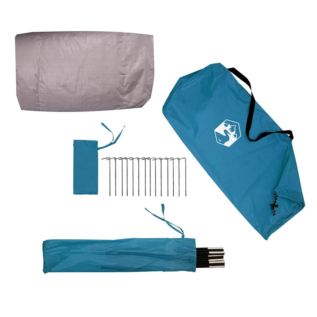 Tunnel Tent 3-Person with Roof Blue and Grey 328 x 228 x 115 cm