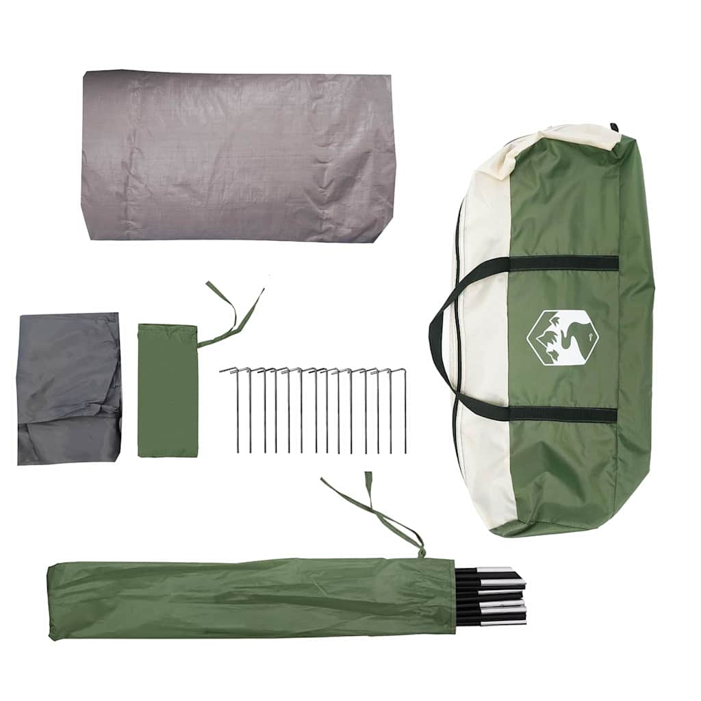Tunnel Tent 4-Person Green and White 318 x 275 x 140 cm