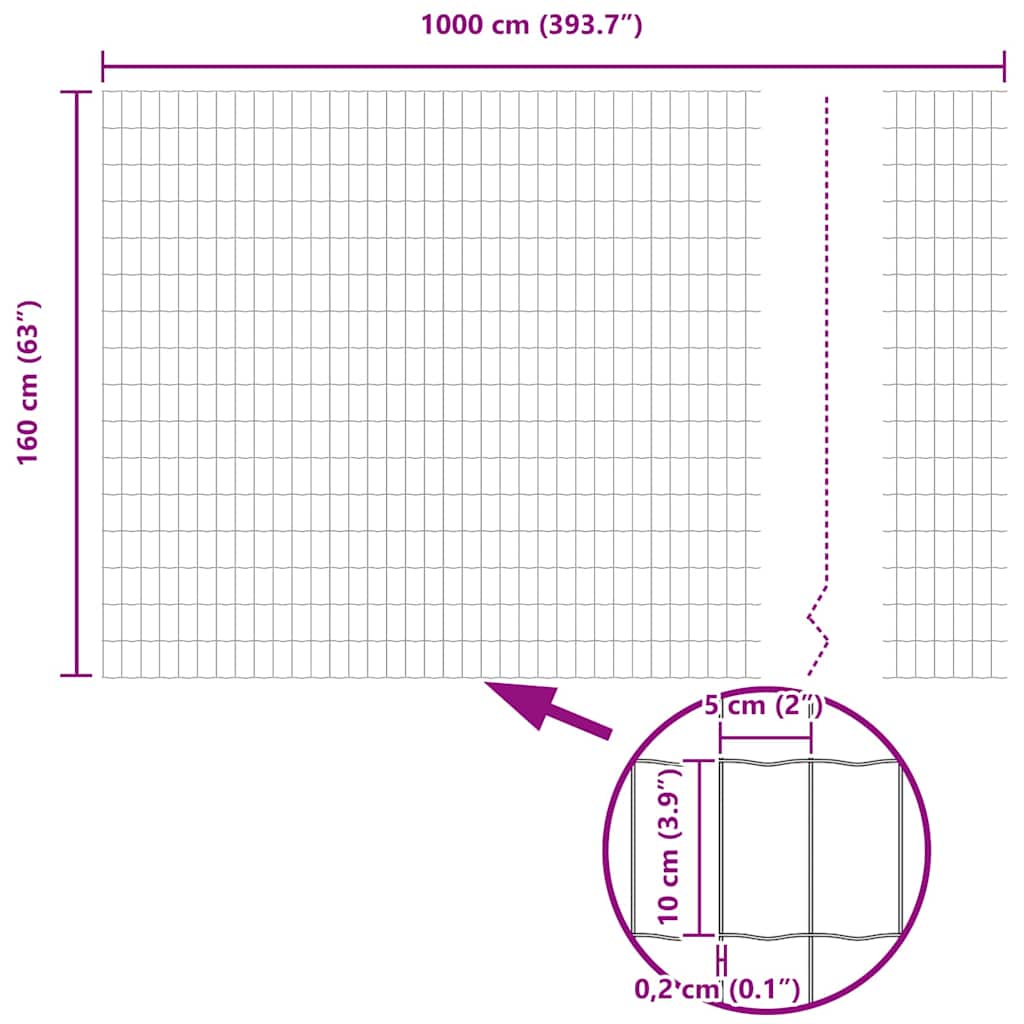 Euro Fence 1.6 x 10 m PVC-coated iron