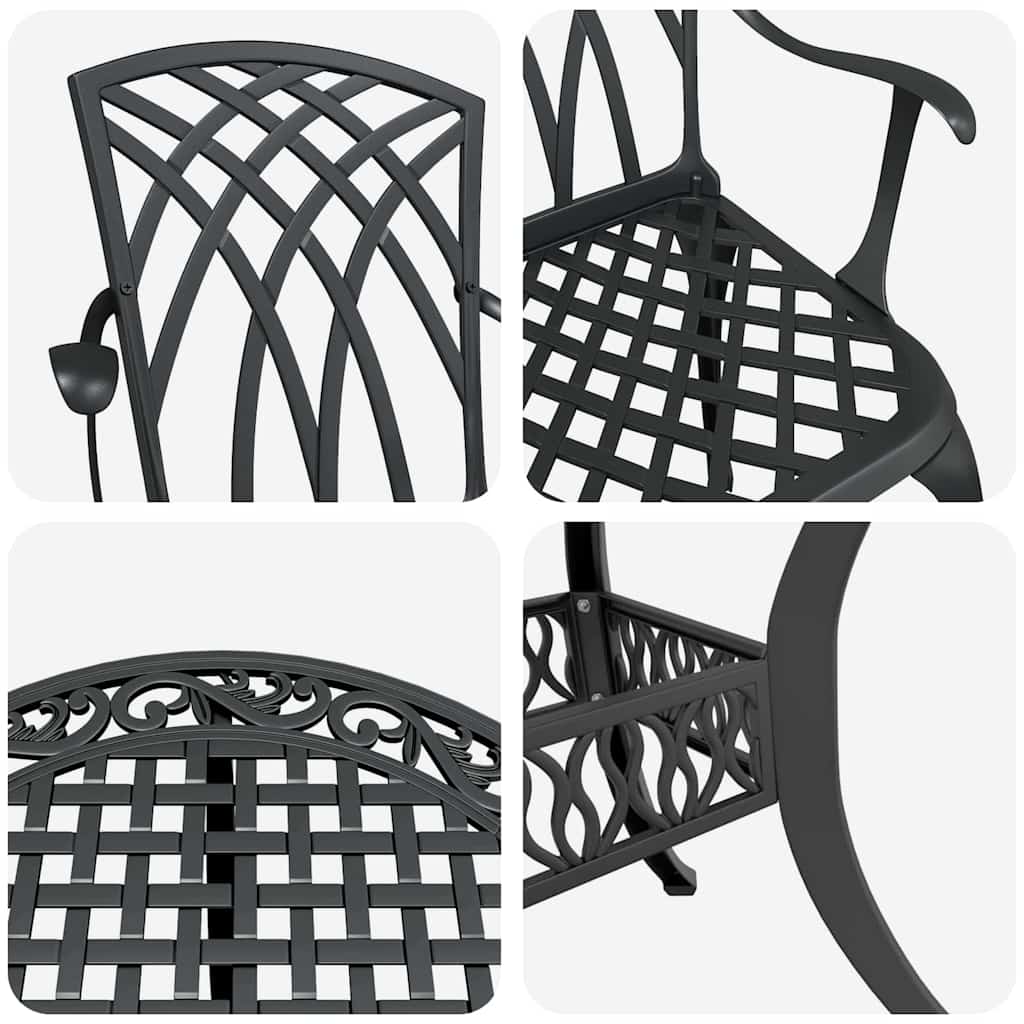 Garden Dining Set 5 pcs Black Aluminium