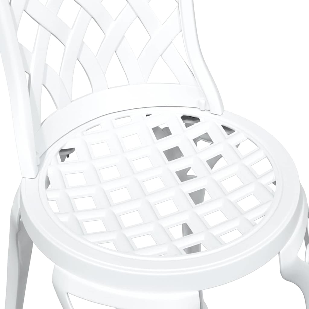 Garden Table Set 3 pcs White Cast Aluminium