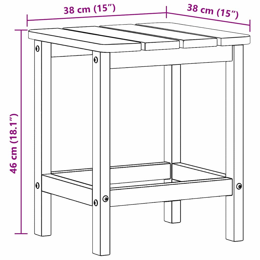 Side Table Black 38 x 38 x 46 cm Polyethylene