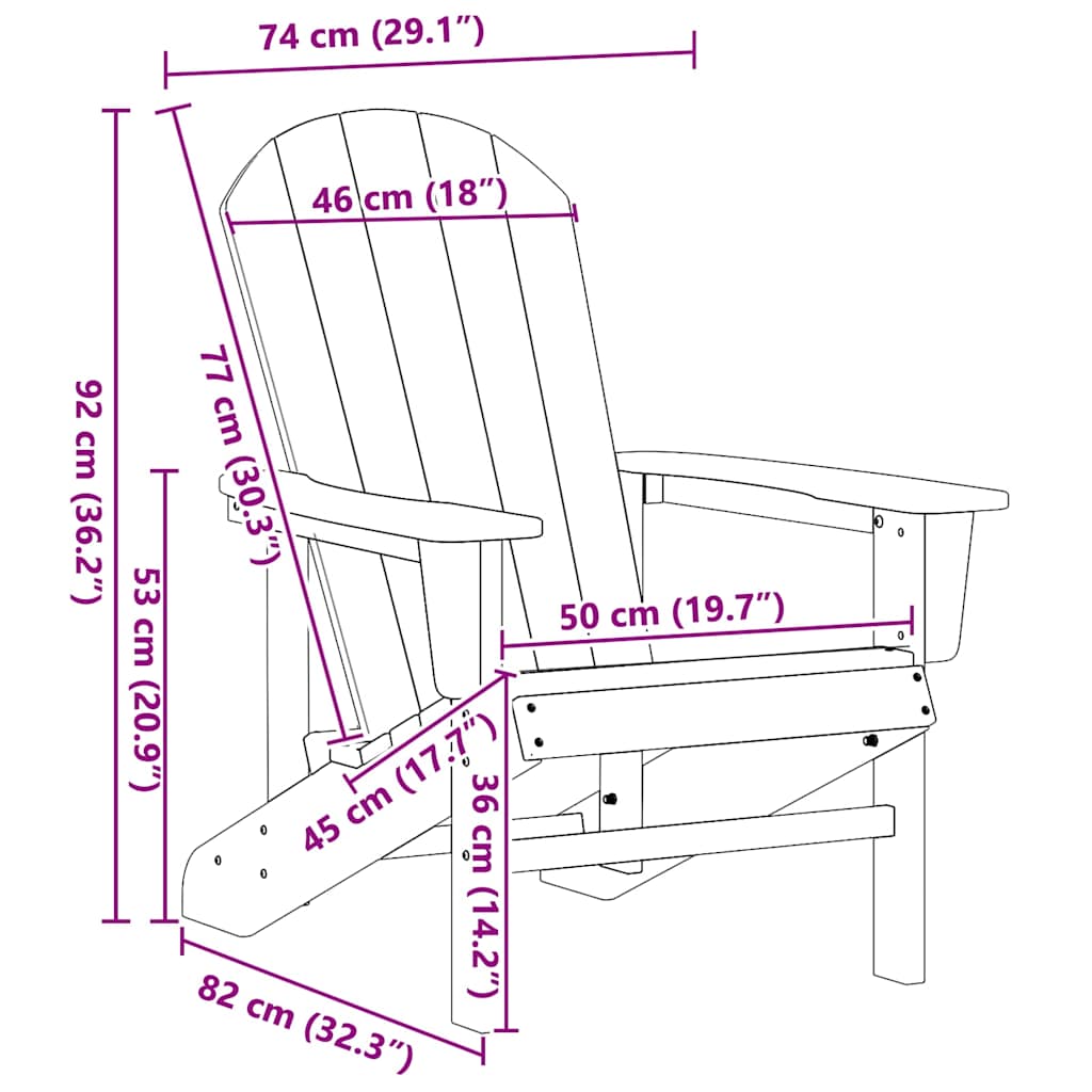 Garden Chair 2 pcs Black Polyethylene