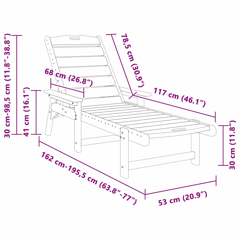 Sun Lounger 2 pcs Polyethylene Light Grey
