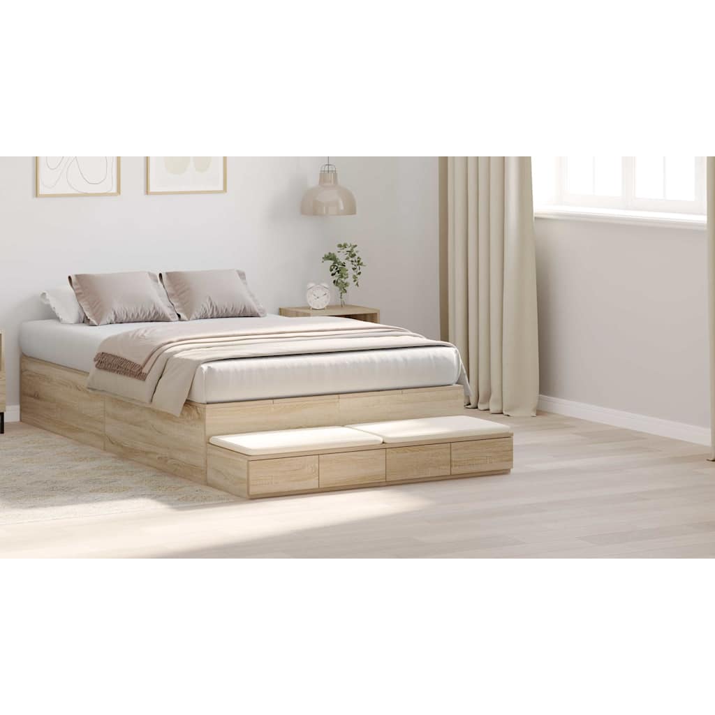 Bed Drawers Sonoma Oak 120 x 36.5 x 16.5 cm Engineered Wood
