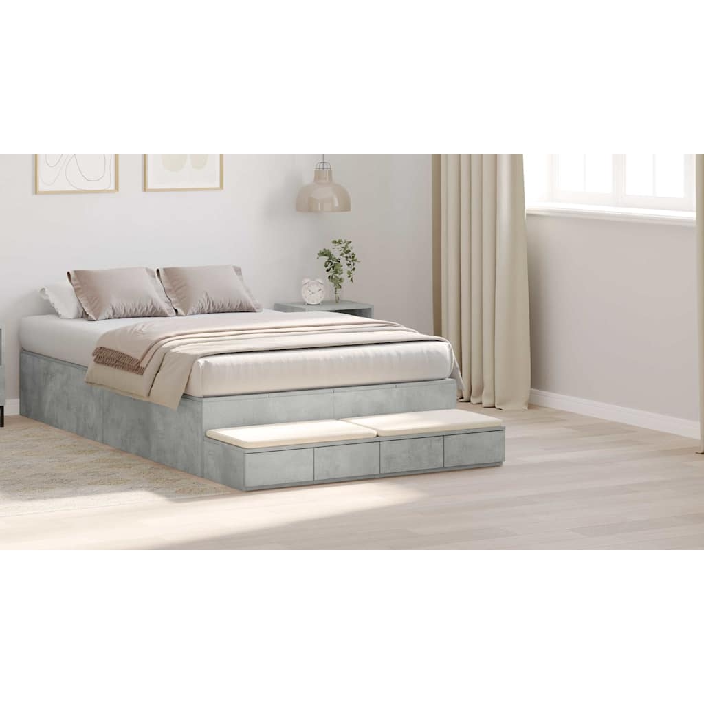 Bed Drawers Concrete Grey 120 x 36.5 x 16.5 cm Engineered Wood