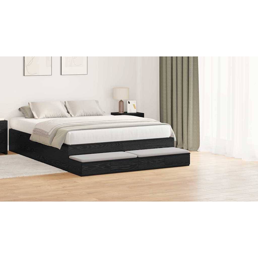 Bed Drawers Black Oak 150 x 36.5 x 16.5 cm Engineered Wood