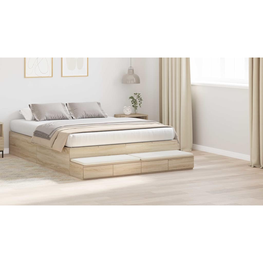 Bed Drawers Sonoma Oak 150 x 36.5 x 16.5 cm Engineered Wood