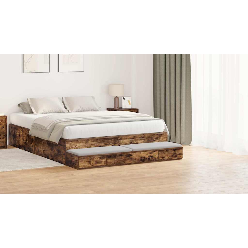 Bed Drawers Smoked Oak 150 x 36.5 x 16.5 cm Engineered Wood