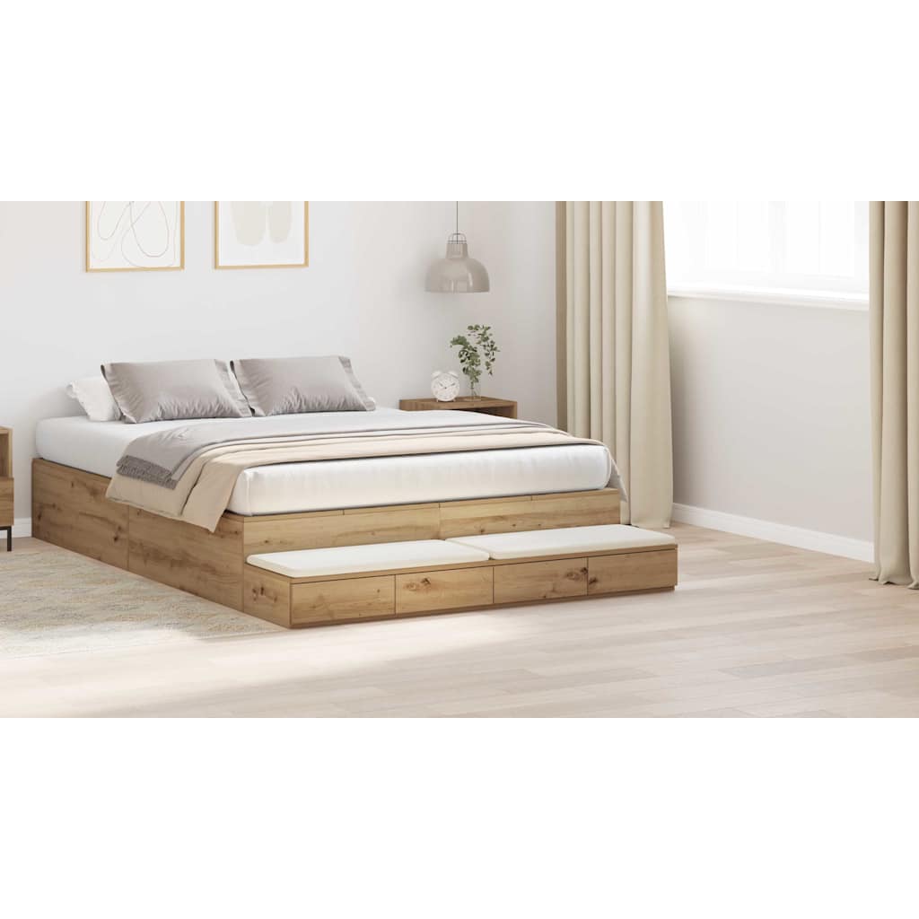 Bed Drawers Artisan Oak 135 x 36.5 x 16.5 cm Engineered Wood