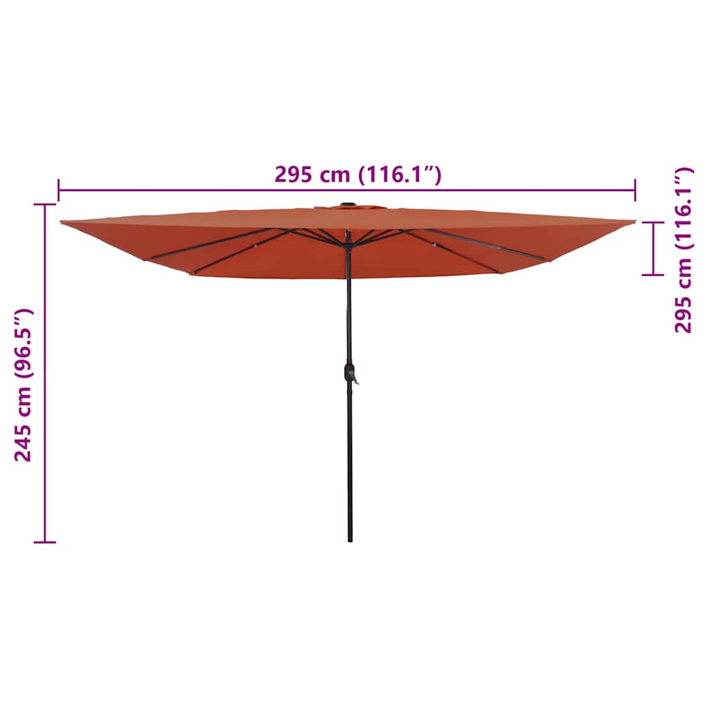 Garden Parasol Terracotta 295 x 295 x 245 cm