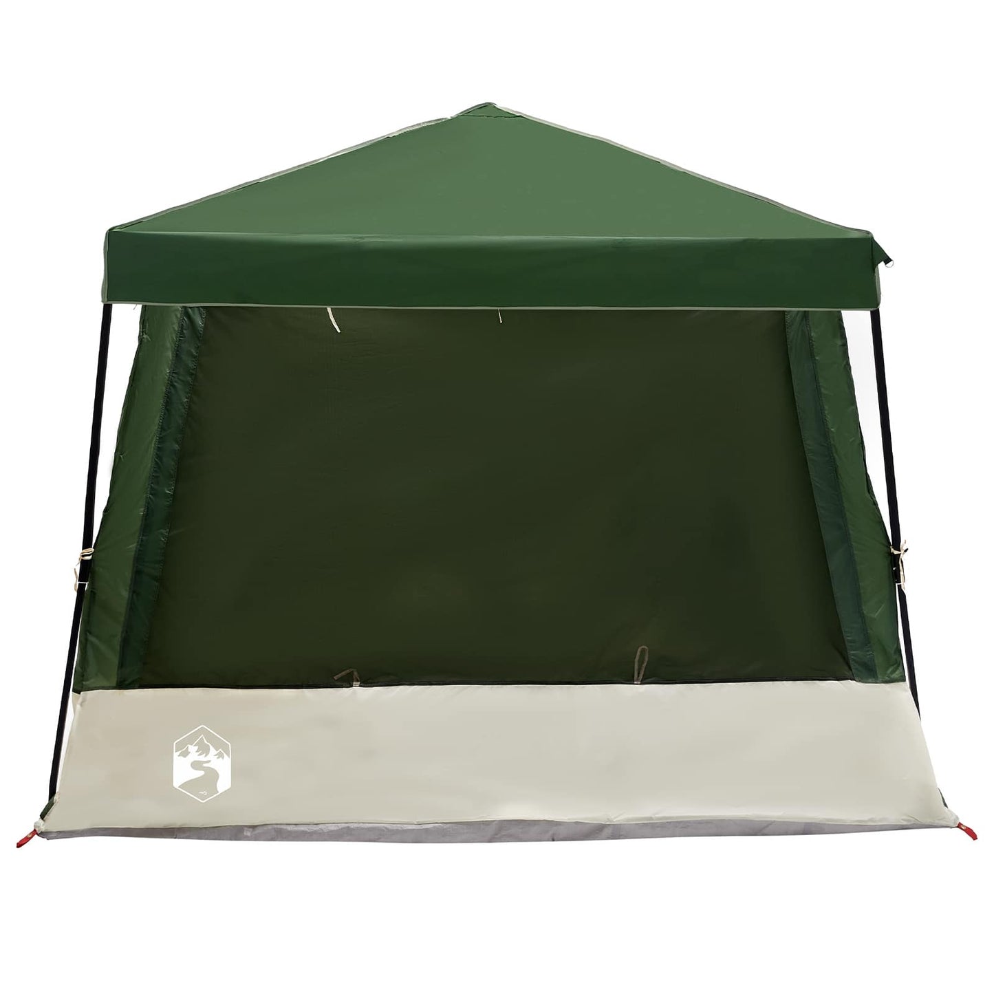 Camping Tent Set Folding 2 pcs Green Taffeta and Fabric