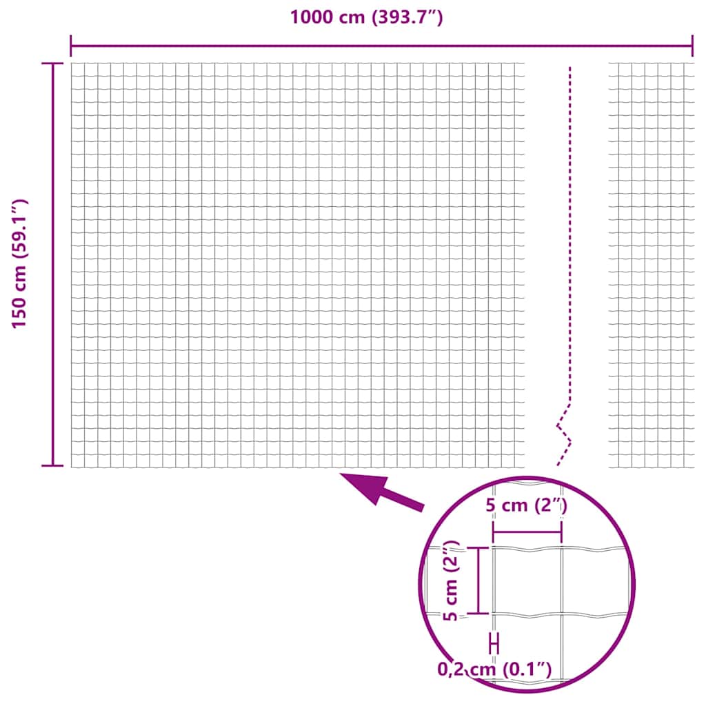 Euro Fence Green 1.5 x 10 m PVC-coated iron