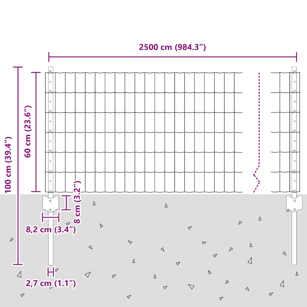 Fence with Post Grey