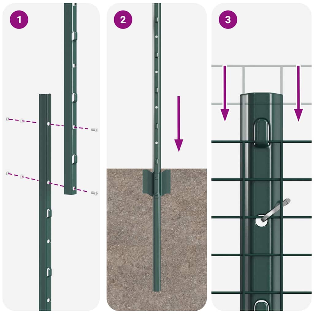Welded Wire Fence with Post 10 x 1 m (W x H)