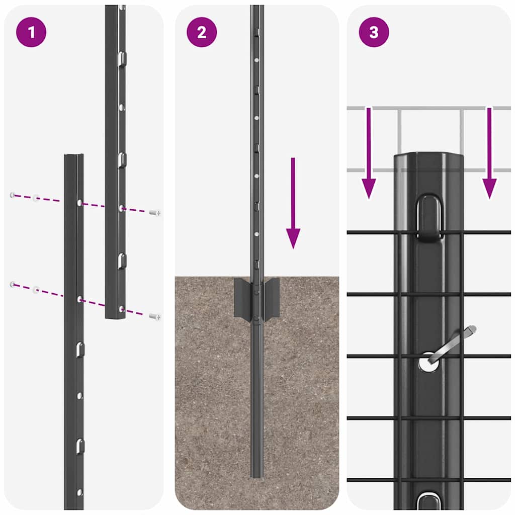 Welded Wire Fence with Post 25 x 1.5 m (W x H)