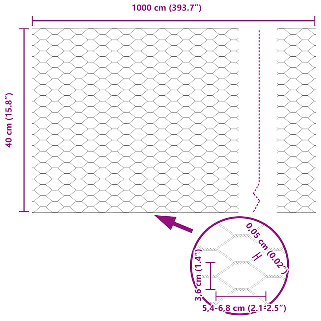 Welded Wire Fence 10 x 0.4 m (W x H) Hot-Dip Galvanised Steel