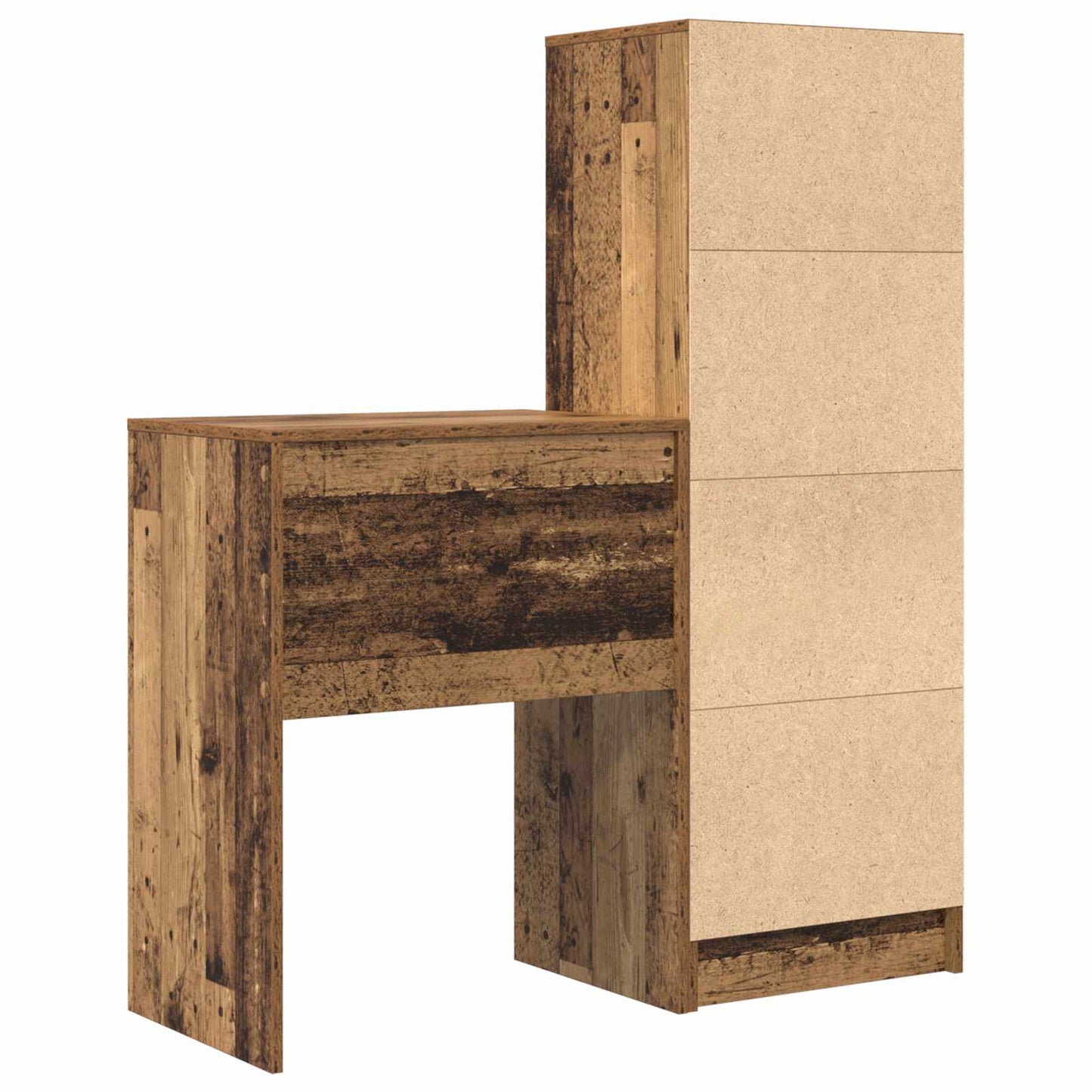 Desk with Drawer with Shelf with Storage 2 pcs Old Wood