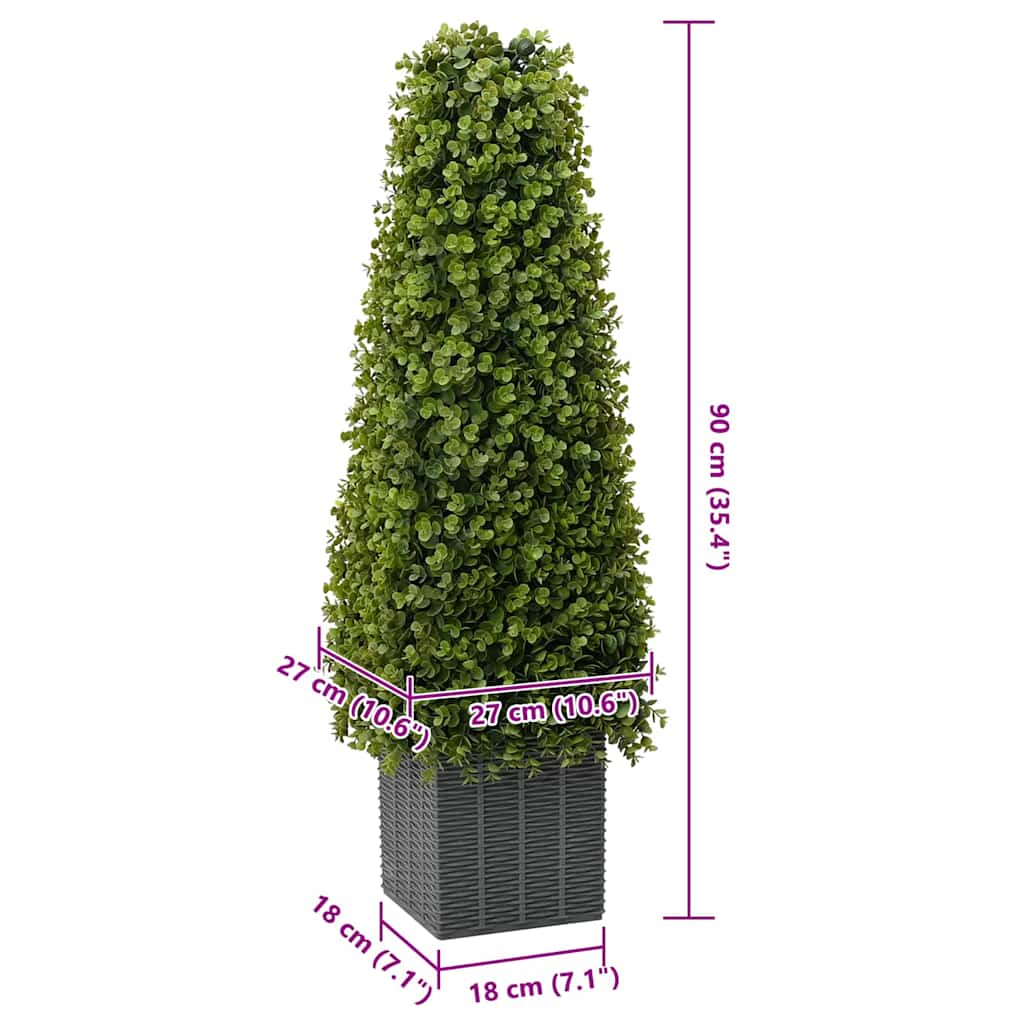 Eucalyptus Grass Tower Green 27 x 27 x 90 cm Plastic