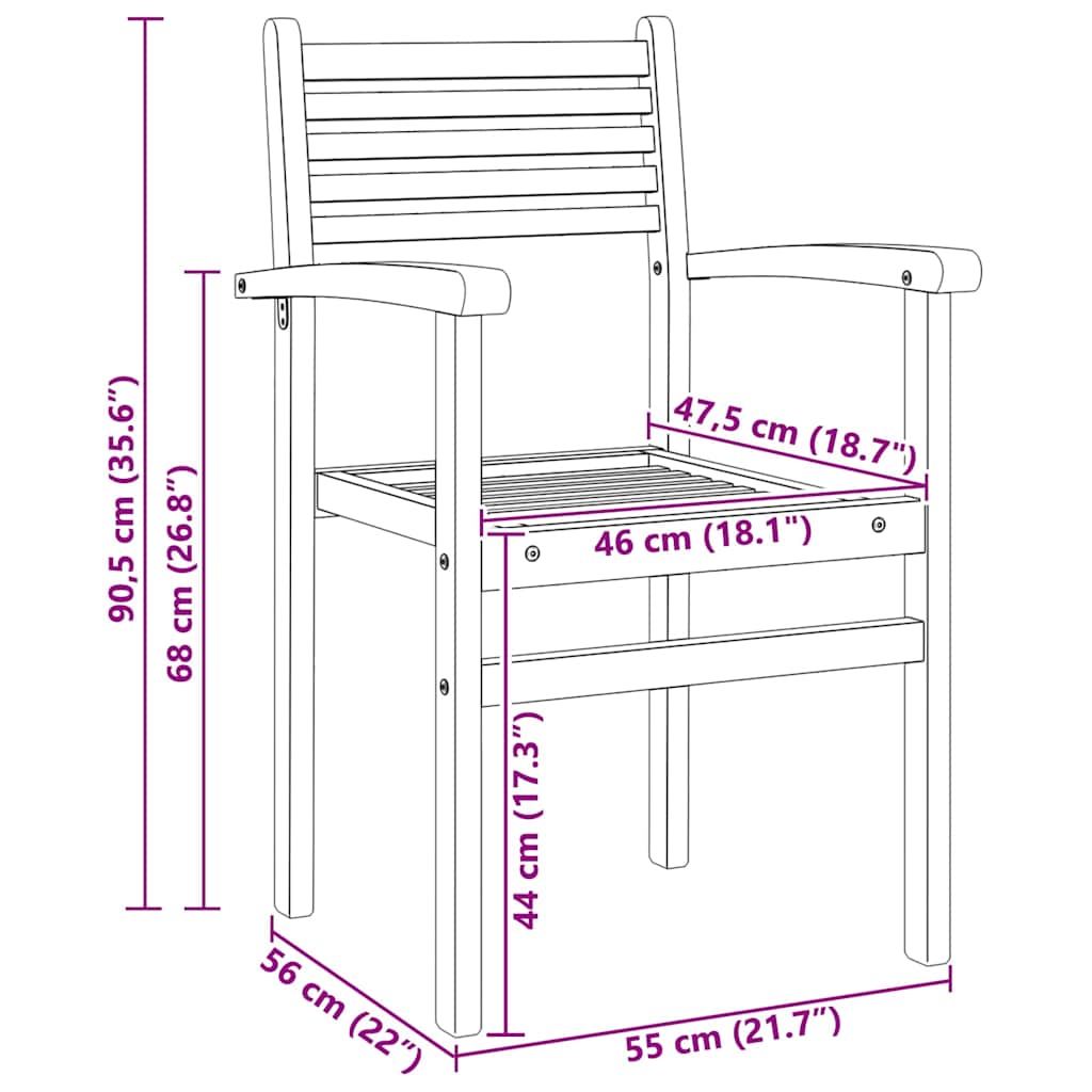 Chair 4 pcs Brown Solid Teak Wood