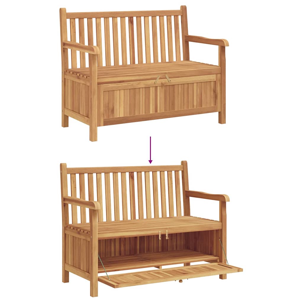 Garden Bench with Storage 114 x 60 x 90 cm Solid Teak Wood