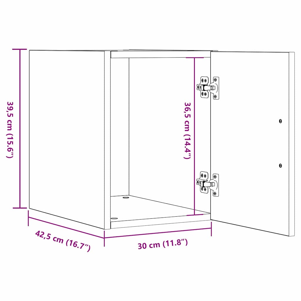 Wall-Mounted Cabinet Wall-mounted Old Wood 30 x 42.5 x 39.5 cm