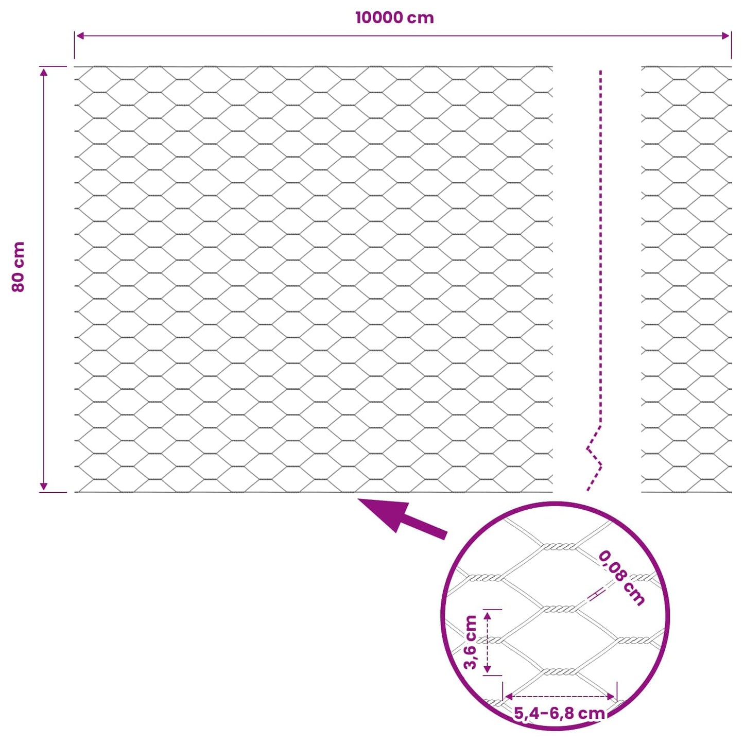 Hexagon Fence Green 0.8 x 100 m PVC