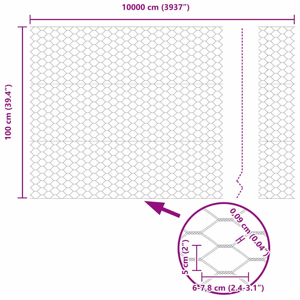 Hexagon Fence Green 1 x 100 m PVC