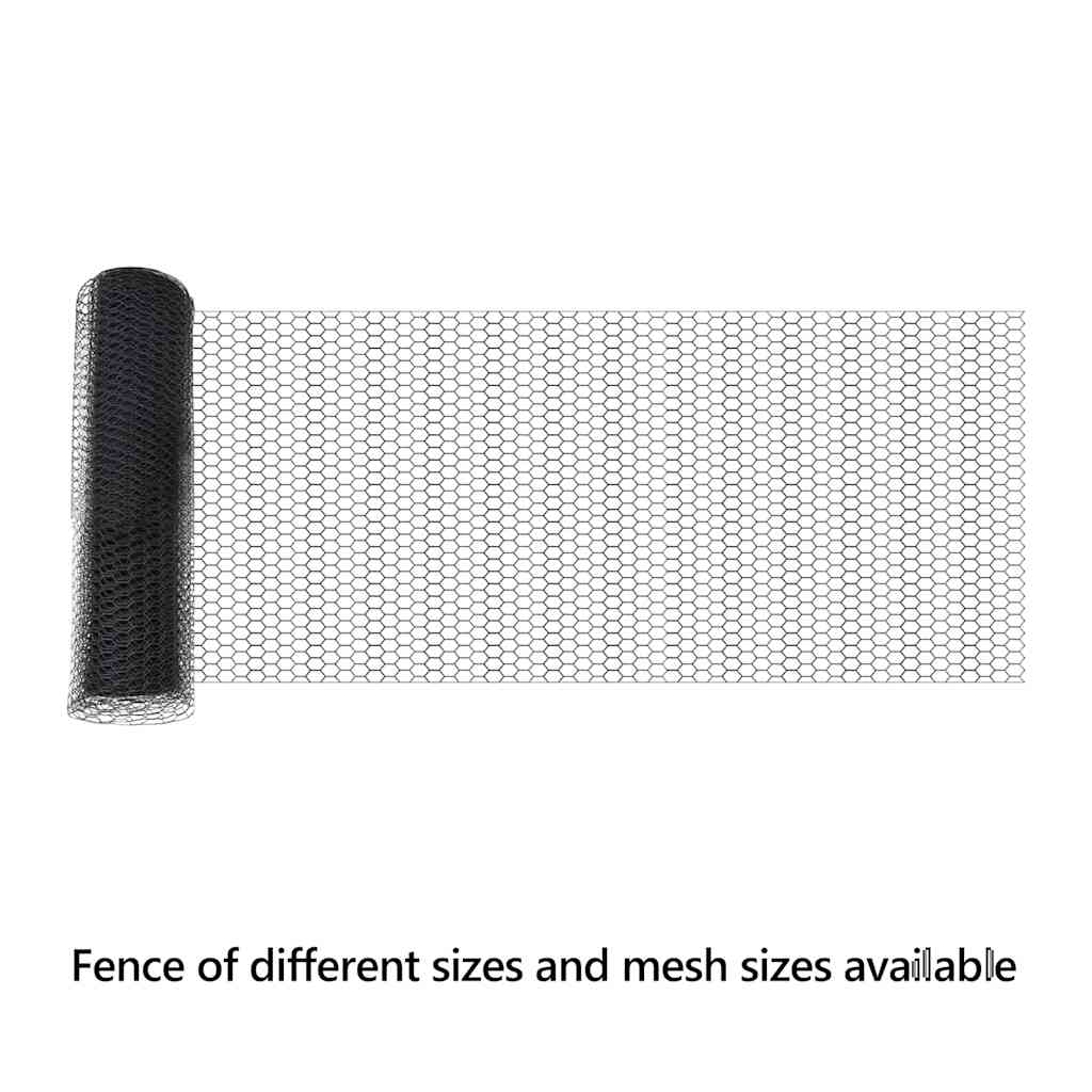 Hexagon Fence Grey 0.6 x 25 m PVC