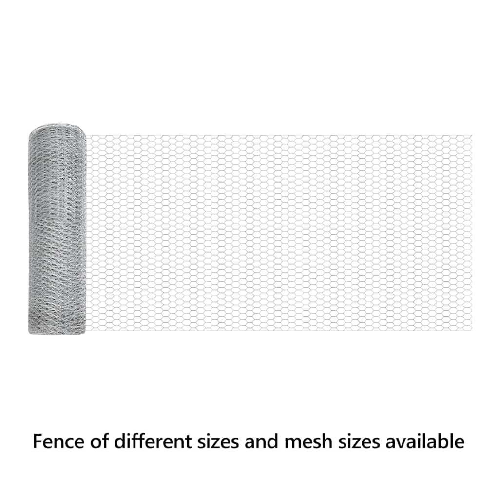 Hexagon Fence Silver 0.8 x 10 m Galvanised steel