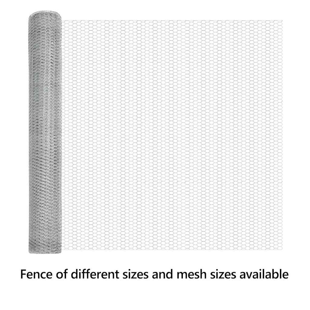 Hexagon Fence Silver 1.2 x 10 m Galvanised steel