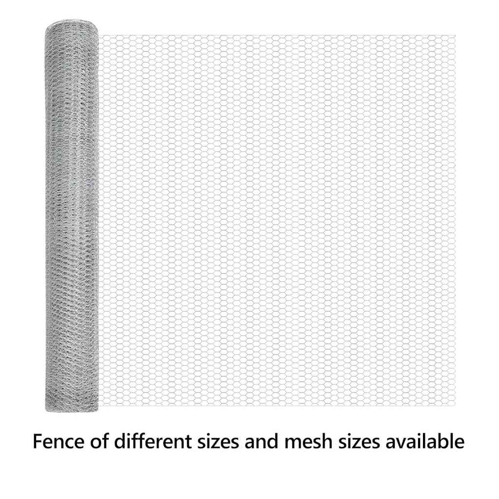 Hexagon Fence Silver 1.2 x 10 m Galvanised steel