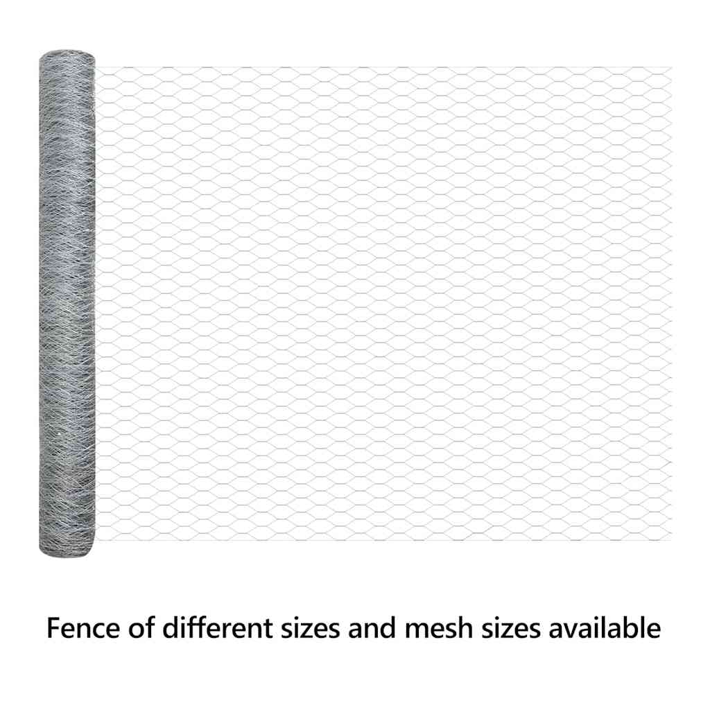 Hexagon Fence Silver 1.2 x 10 m Galvanised steel