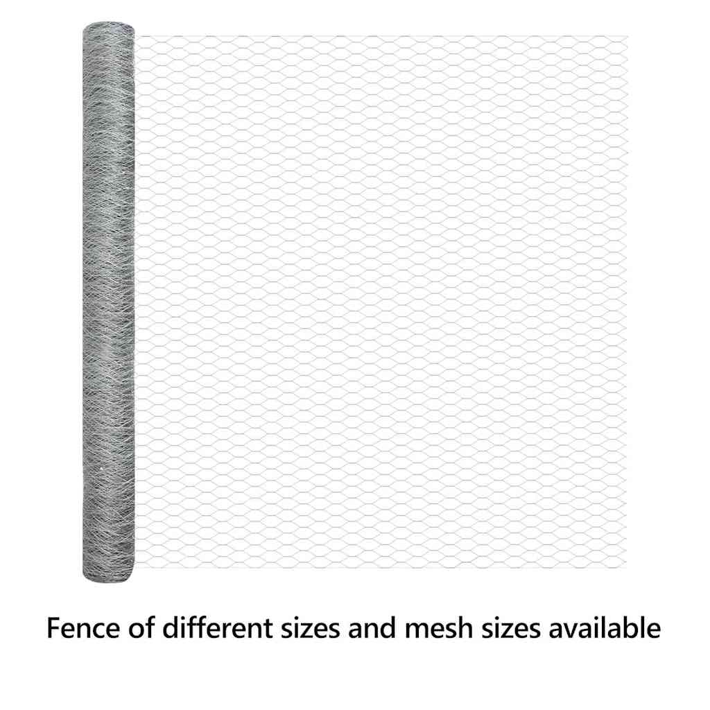 Hexagon Fence Silver 1.6 x 10 m Galvanised steel