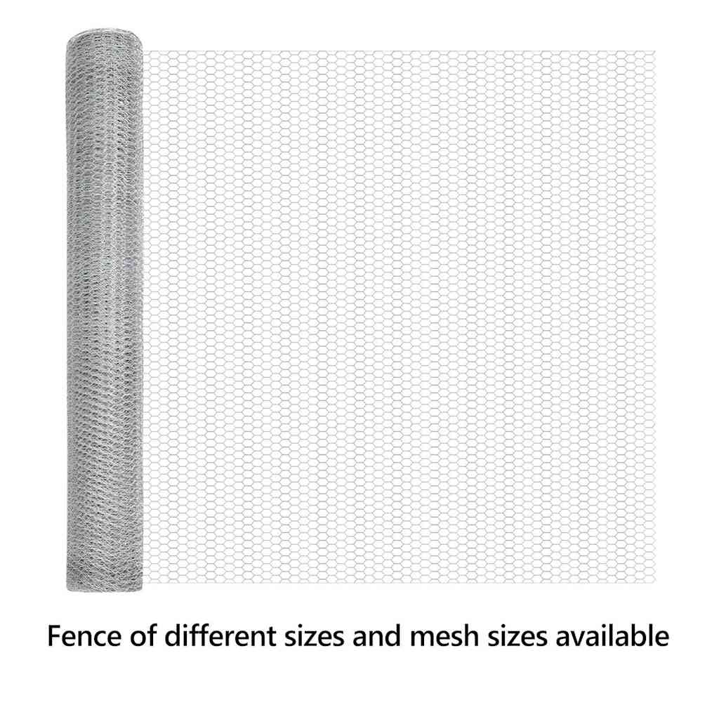 Hexagon Fence Silver 1.4 x 25 m Galvanised steel