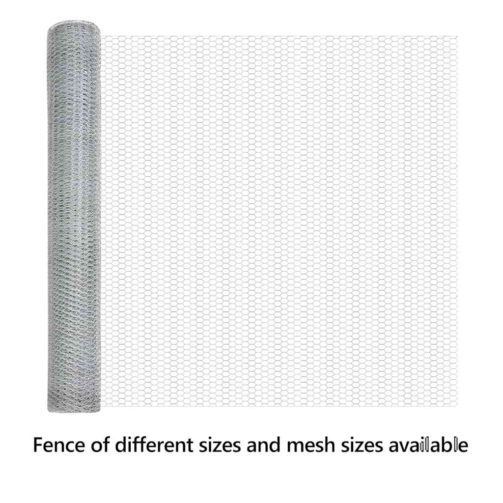 Hexagon Fence Silver 1.4 x 25 m Galvanised steel