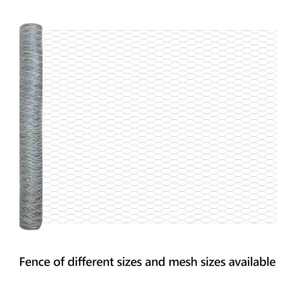 Hexagon Fence Silver 1.4 x 25 m Galvanised steel