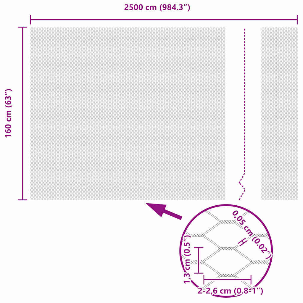 Hexagon Fence Silver 1.6 x 25 m Galvanised steel