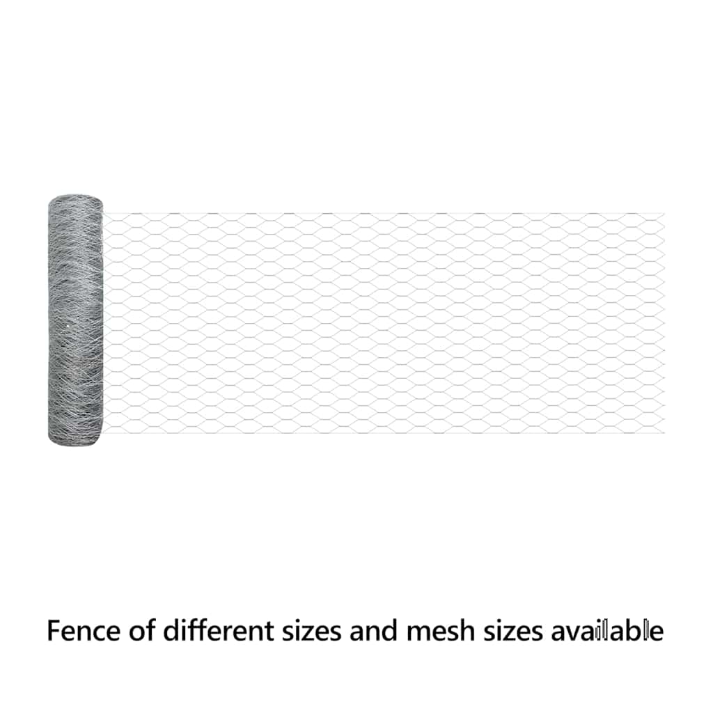 Hexagon Fence Silver 0.4 x 50 m Galvanised steel
