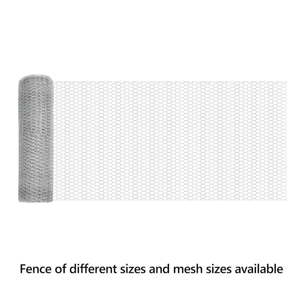 Hexagon Fence Silver 0.6 x 50 m Galvanised steel