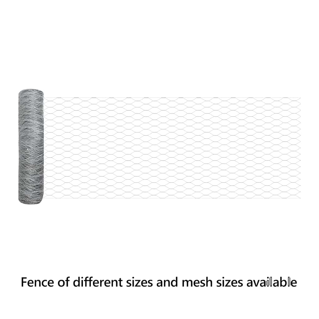 Hexagon Fence Silver 0.6 x 50 m Galvanised steel