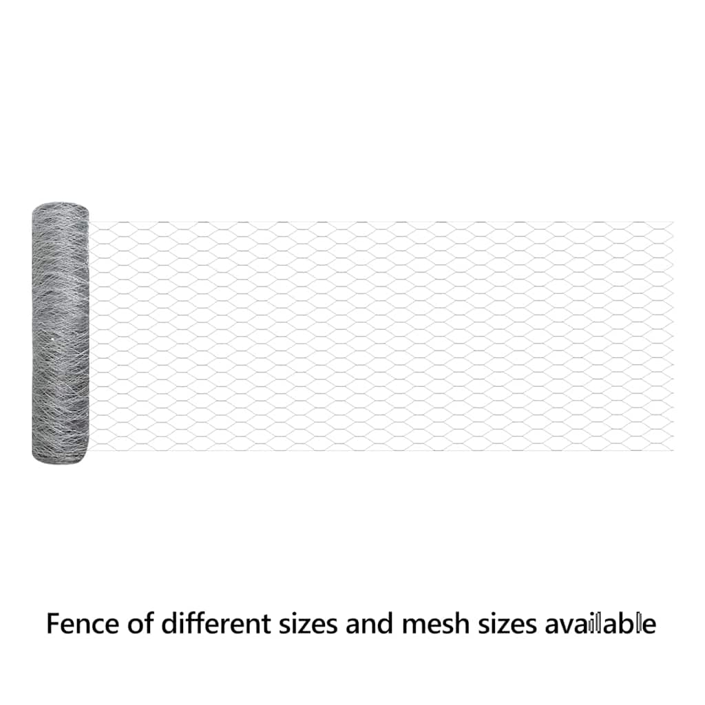 Hexagon Fence Silver 0.8 x 50 m Galvanised steel
