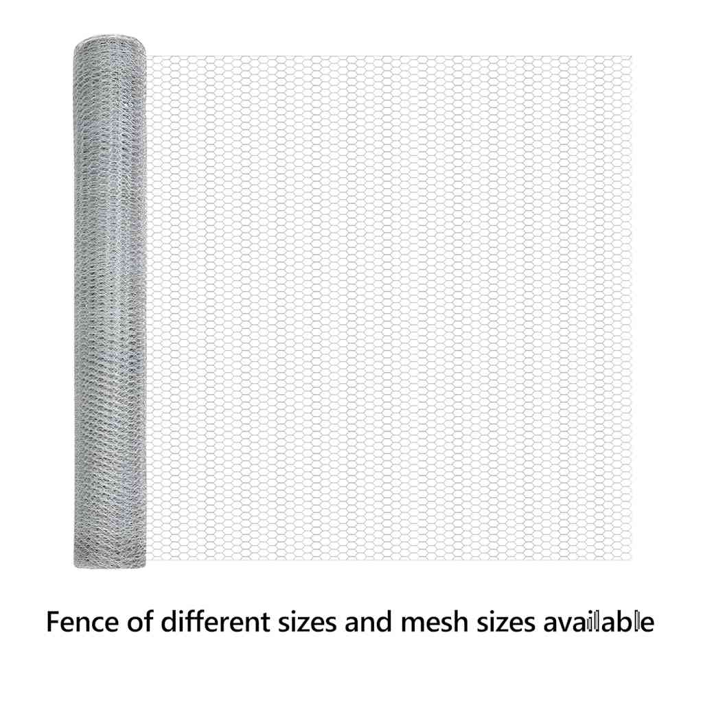 Hexagon Fence Silver 1 x 50 m Galvanised steel
