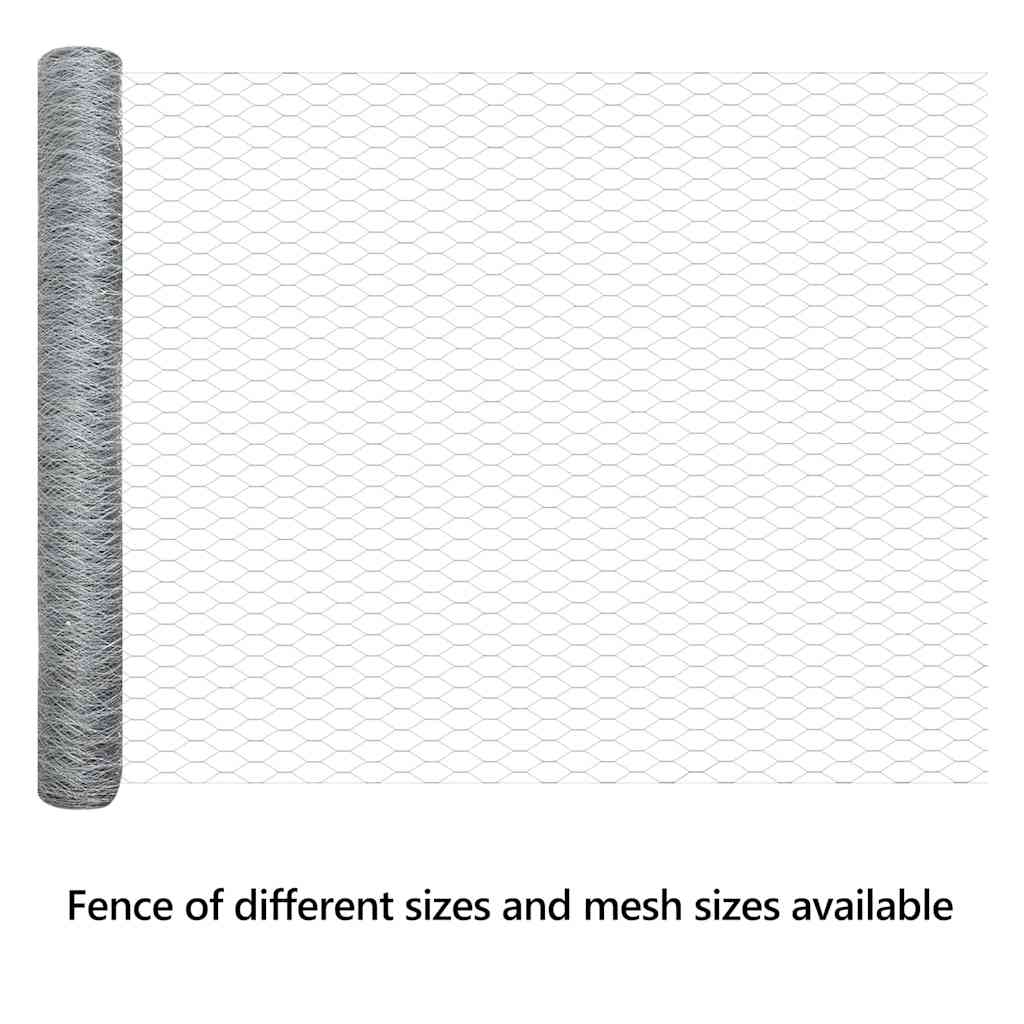 Hexagon Fence Silver 1.2 x 50 m Galvanised steel