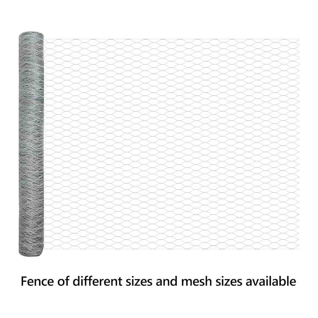 Hexagon Fence Silver 1.4 x 50 m Galvanised steel