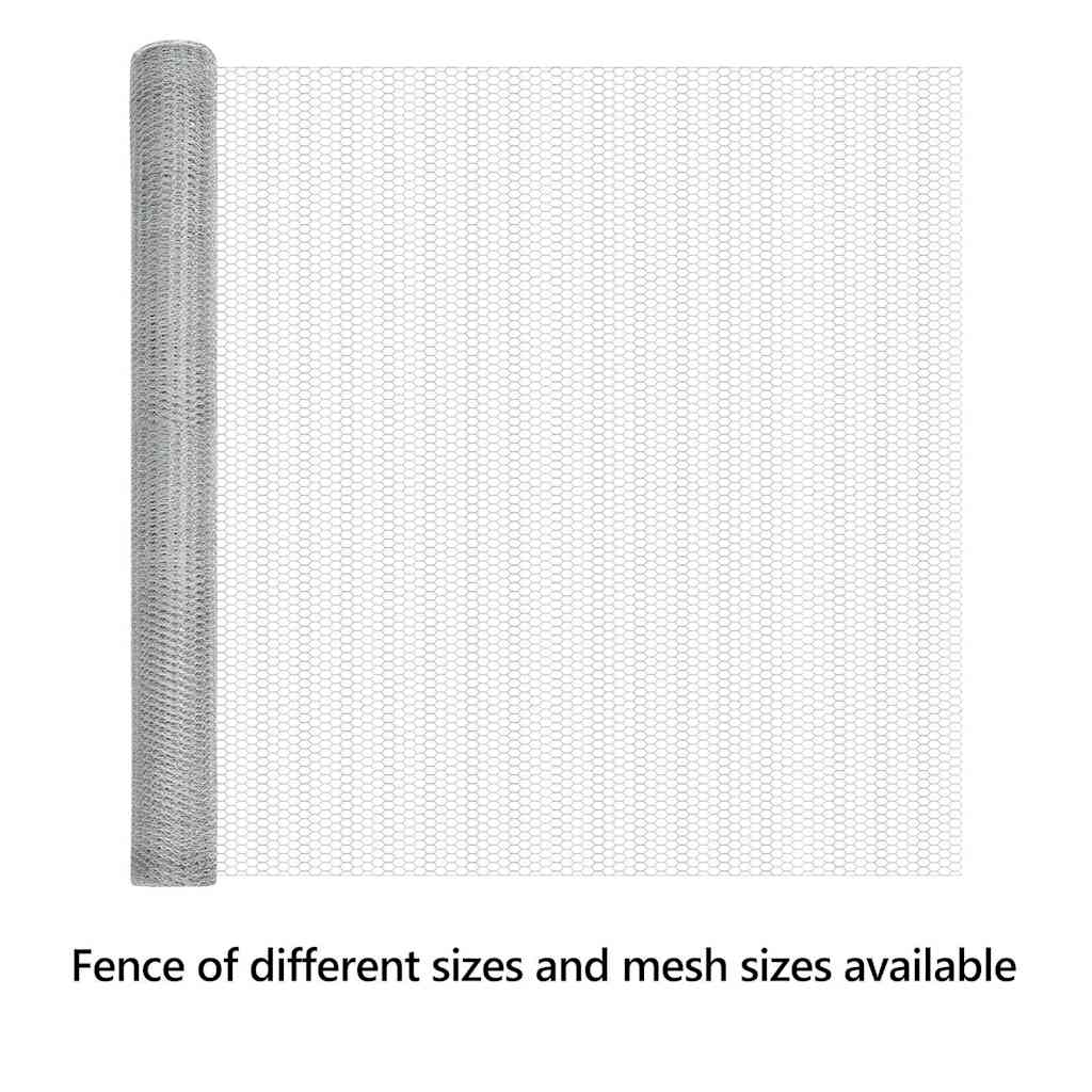 Hexagon Fence Silver 1.5 x 50 m Galvanised steel