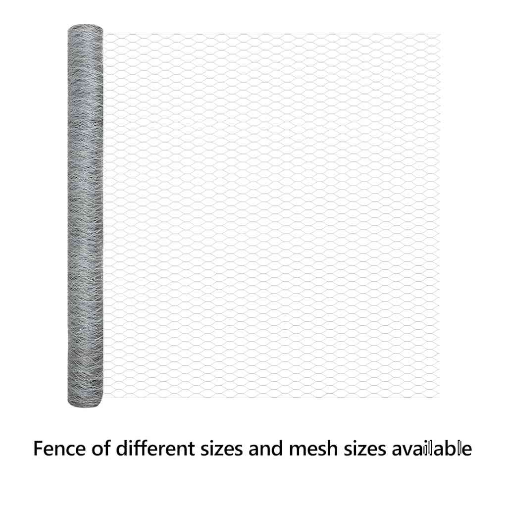 Hexagon Fence Silver 1.5 x 50 m Galvanised steel