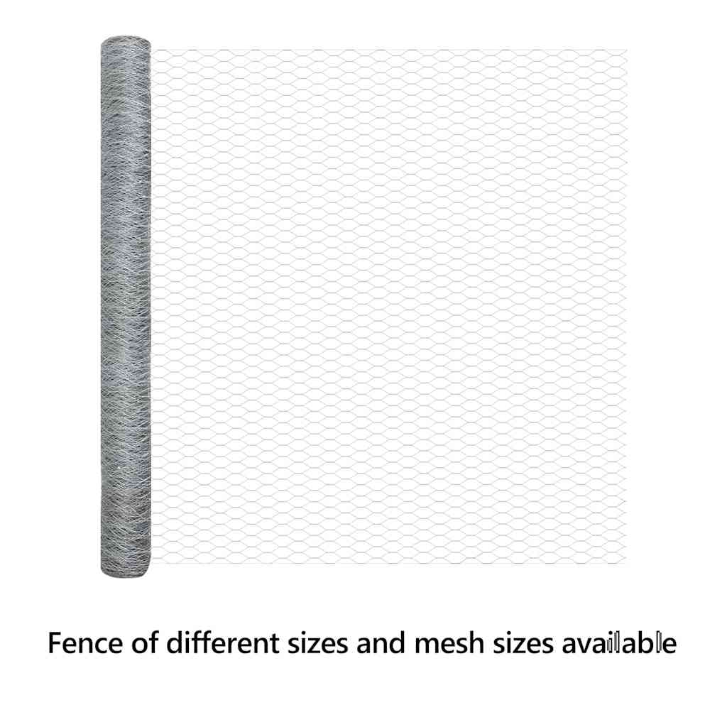 Hexagon Fence Silver 1.5 x 50 m Galvanised steel