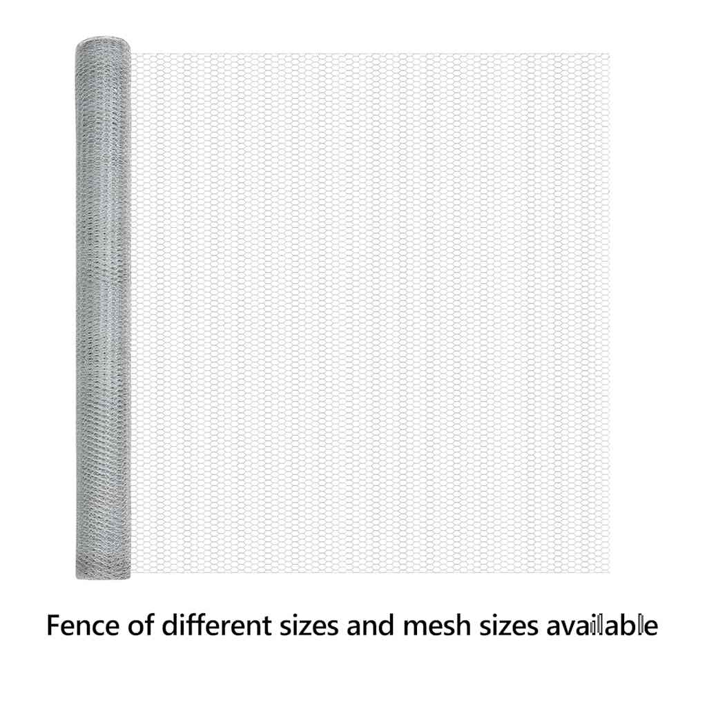 Hexagon Fence Silver 1.6 x 50 m Galvanised steel