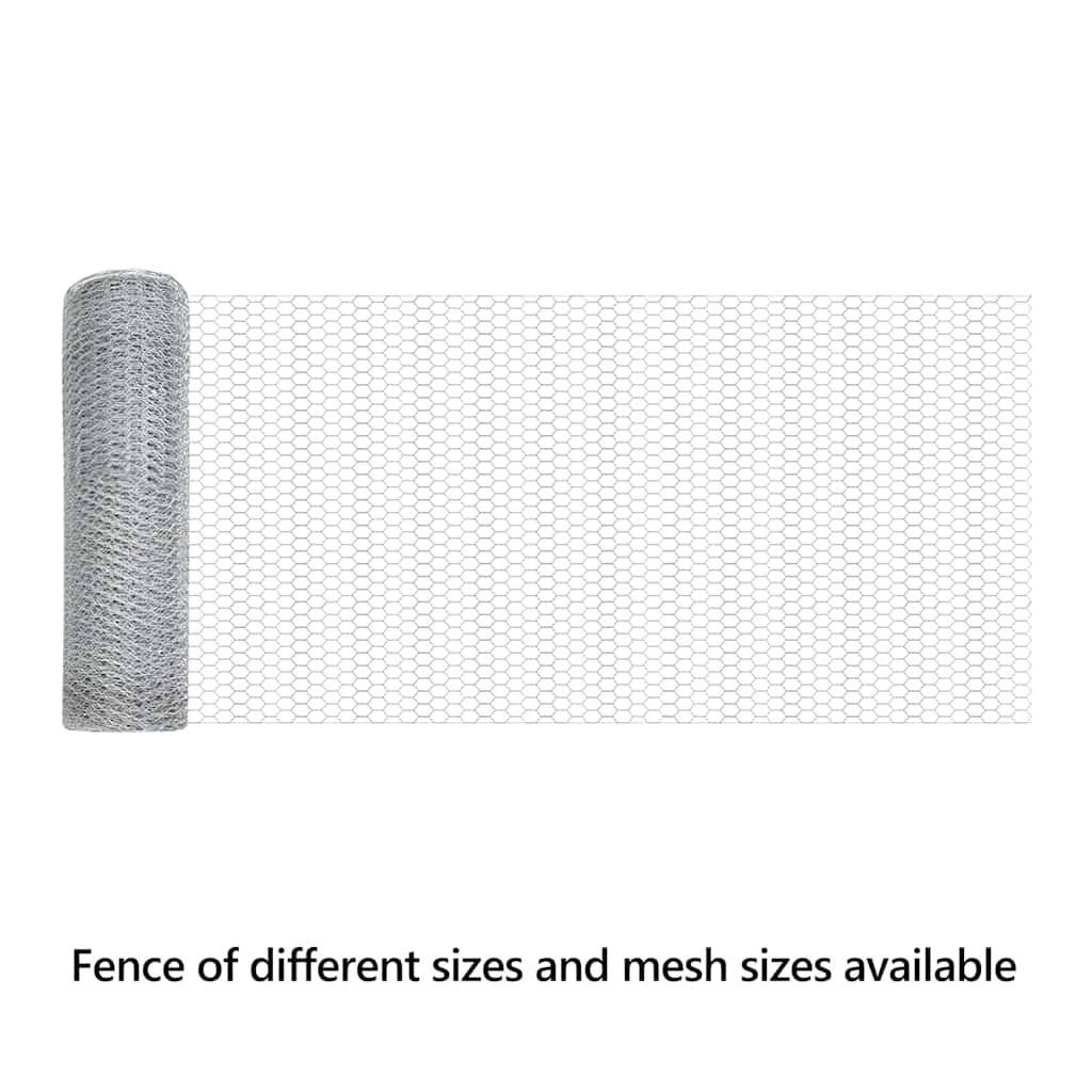 Hexagon Fence Silver 0.4 x 100 m Galvanised steel